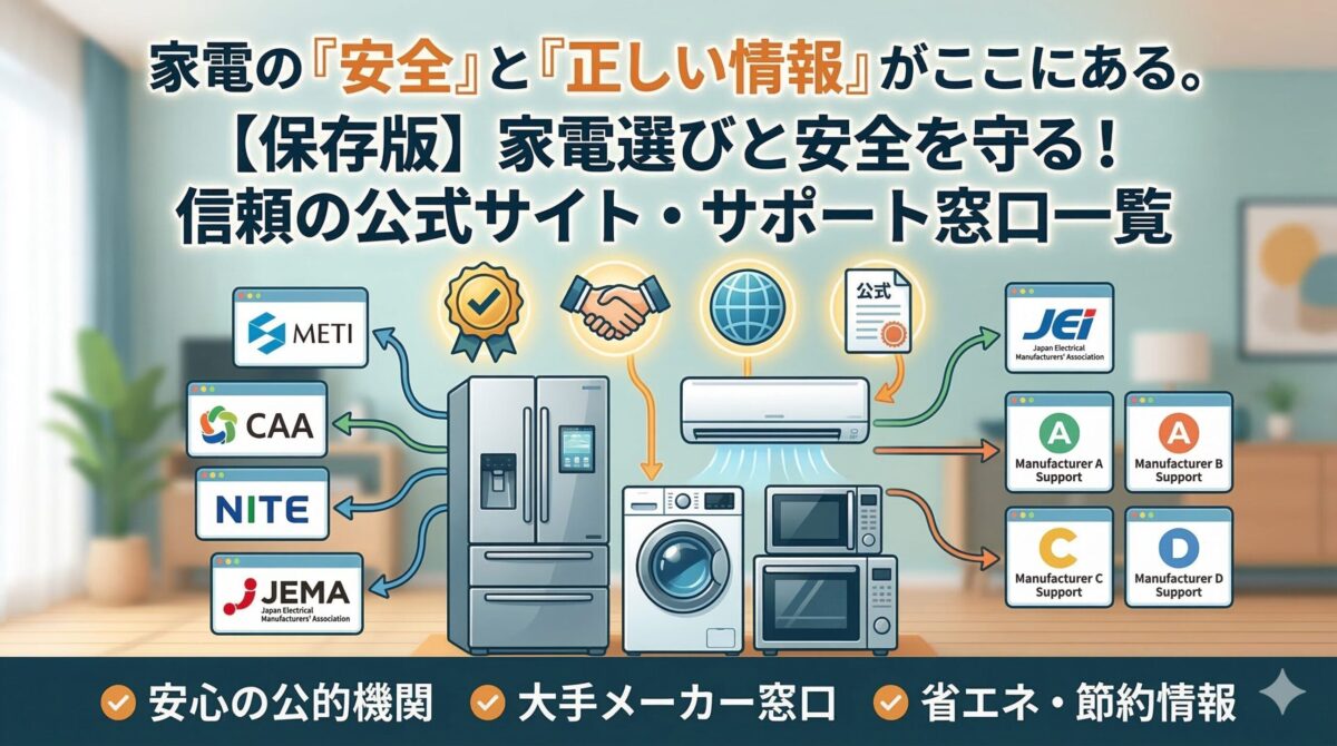 【保存版】失敗しない家電選びのために！家電のプロも参照する公式サイト・サポート窓口一覧