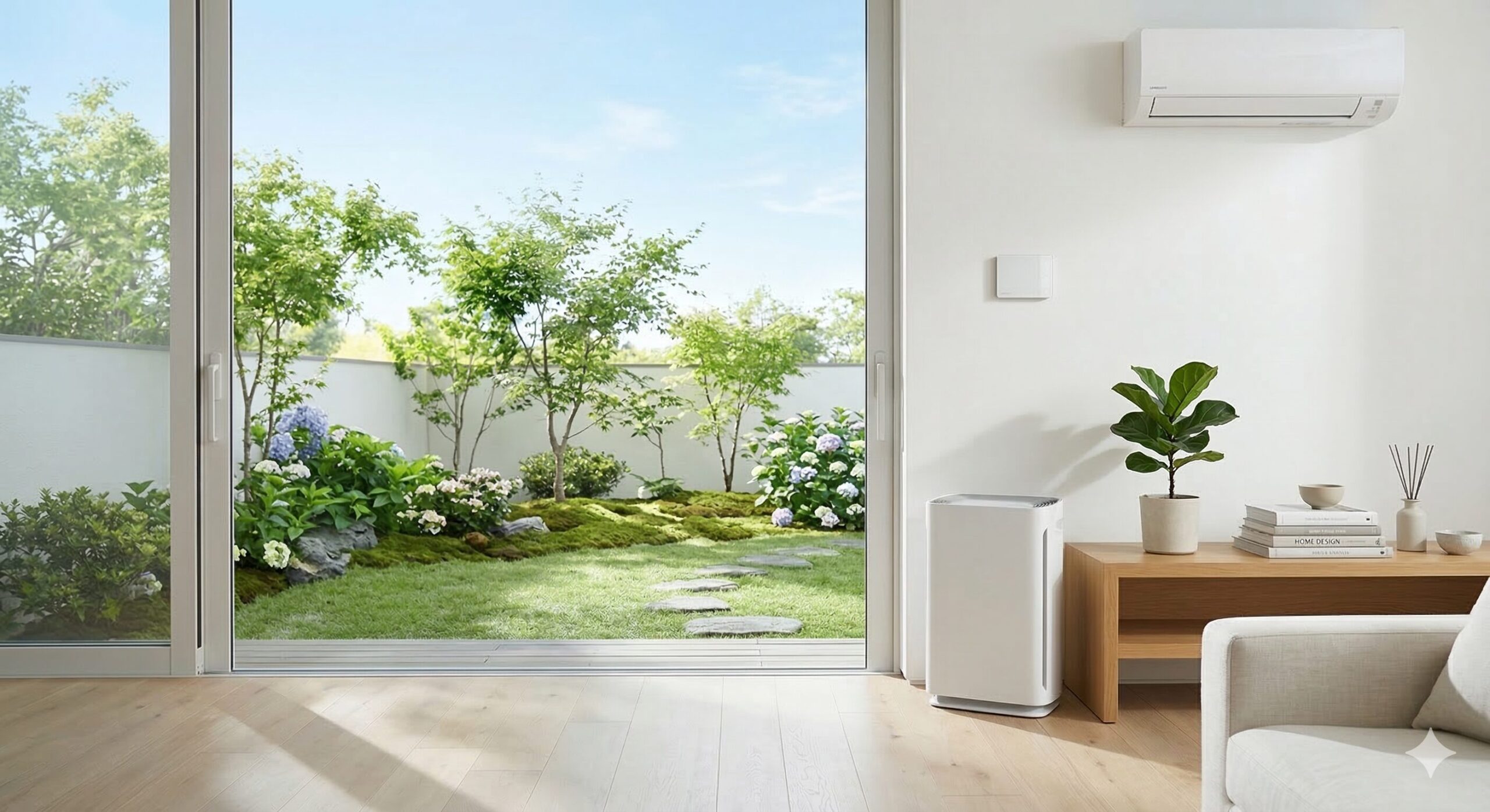 家電ガイド トップページ｜霧が晴れ、理想の住環境が広がる様子」