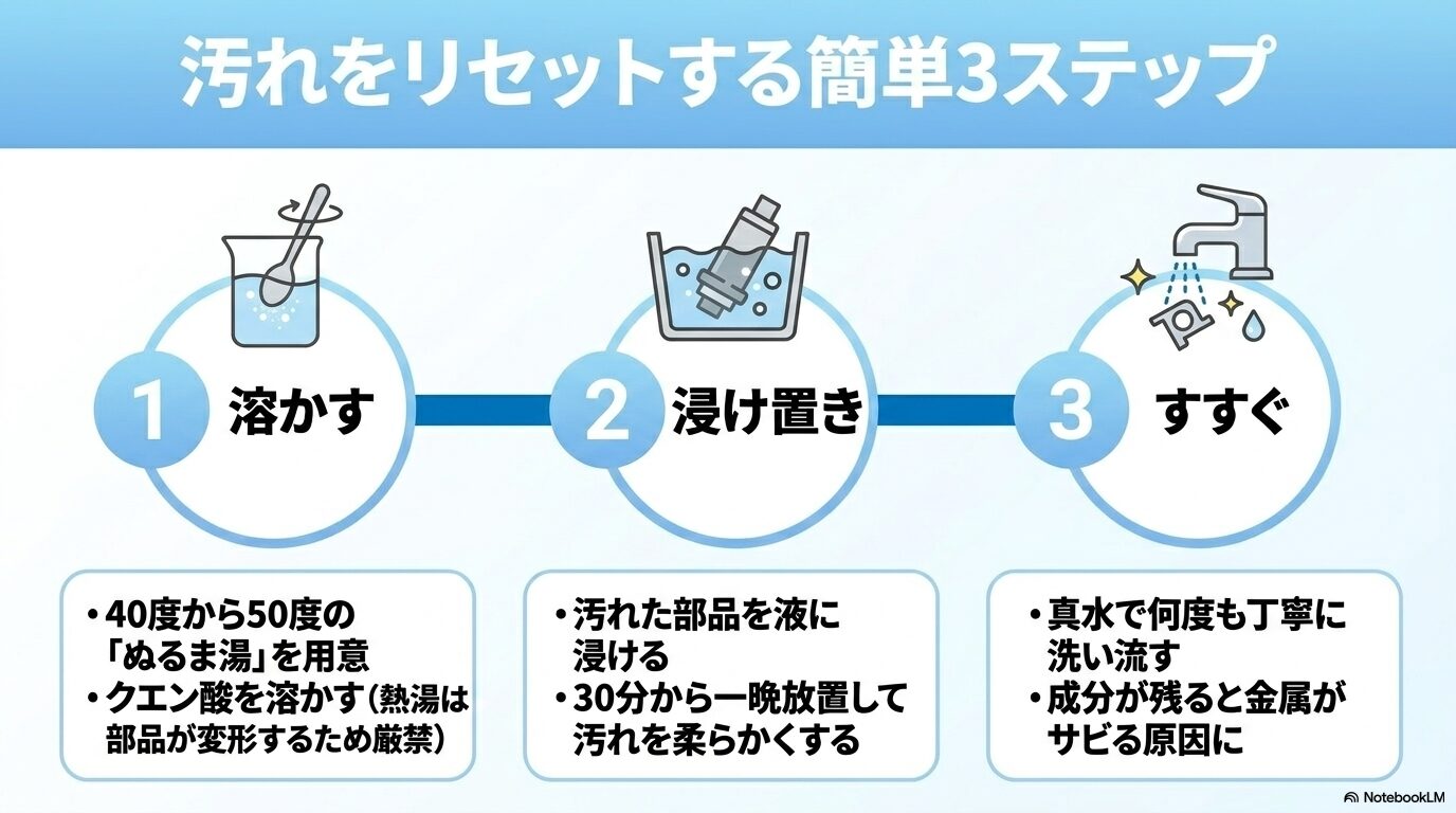 毎日水をすべて入れ替える、タンクを振り洗いする、週に一度スポンジで洗うといった加湿器の日常的な手入れ習慣